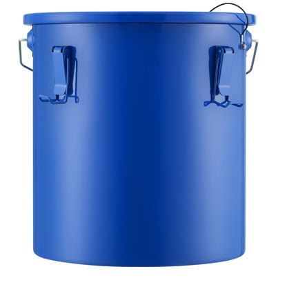 Fryer Grease Bucket, 6 Gal Oil Waste Caddy Carbon Steel Fryer Oil Bucket with Rustproof Coating, Oil Transport Container with Lid, Locking Clips, Filter Bag for Hot Cooking Oil Filtration, Blue