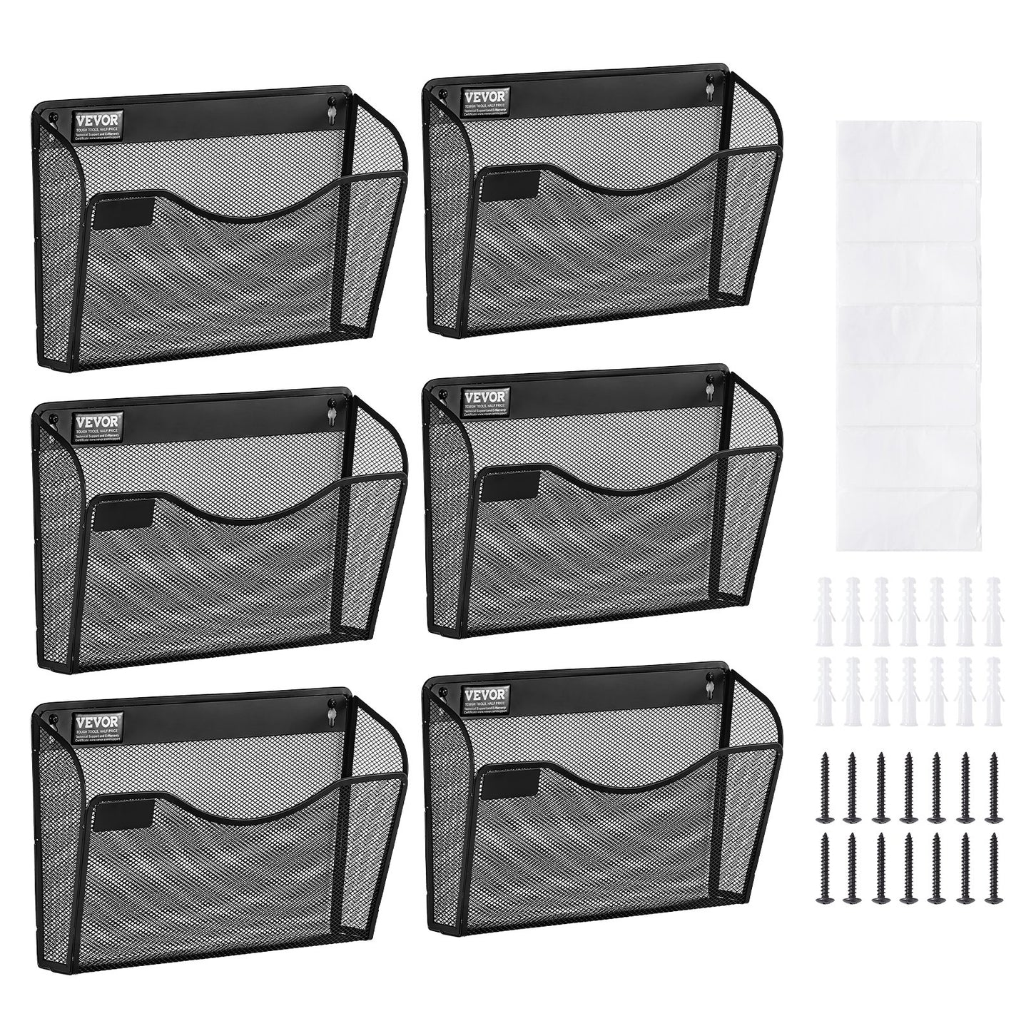 File Wall Rack Mesh Wall File Holder 6-part 1 pocket for office &amp; school