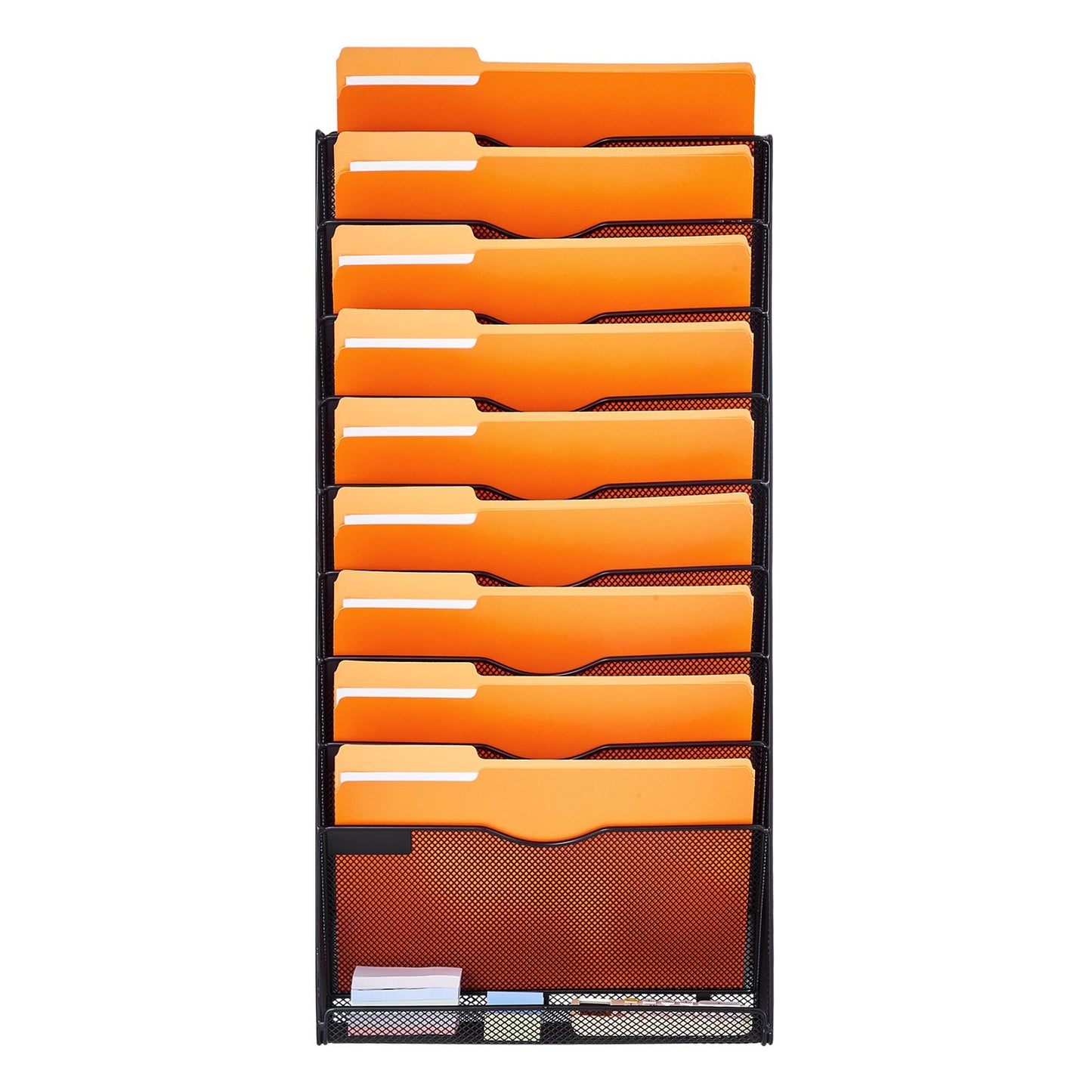 File Wall Rack Mesh Wall File Holder 2-part 10 pockets for office/school