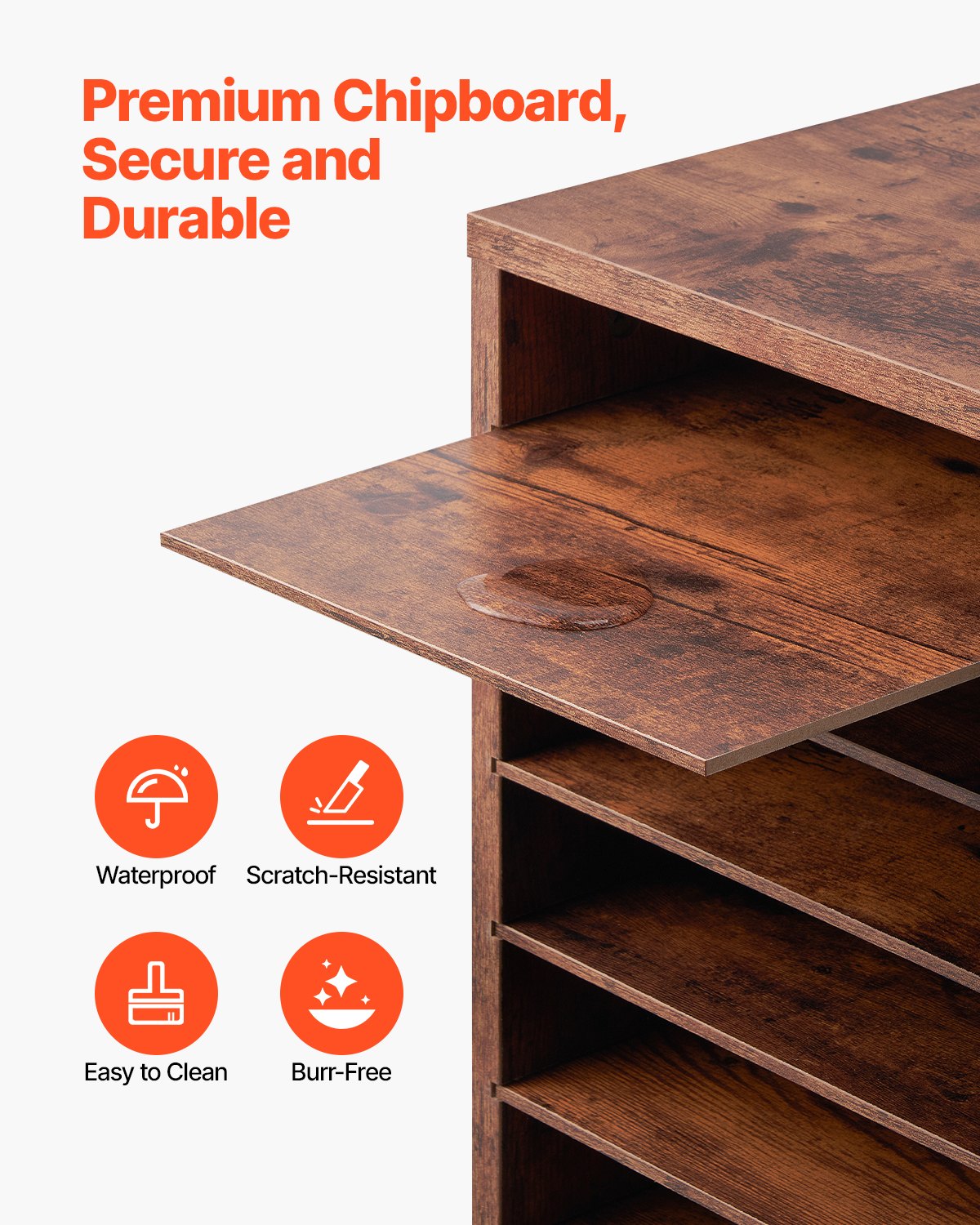 Trälitteraturorganisatör 24 fack Avtagbara hyllor Mörkbrun