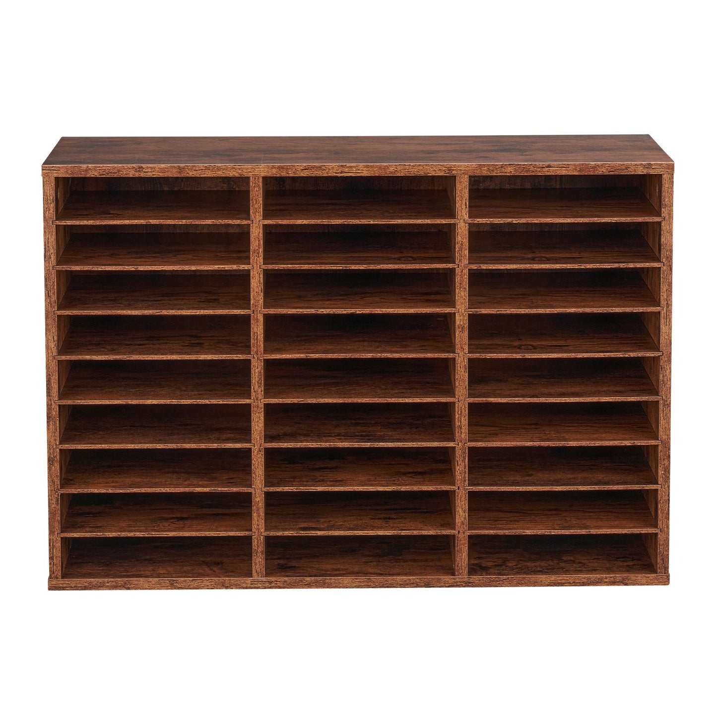 Trälitteratur Organizer 27 fack Avtagbara hyllor Mörkbrun