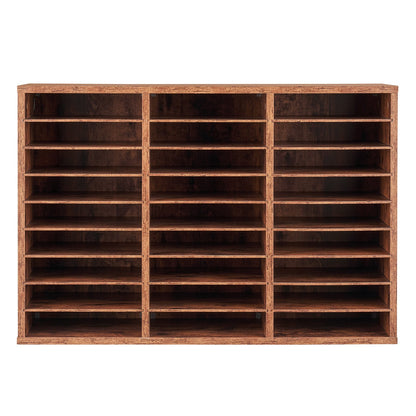 Trälitteratur Organizer 27 fack Avtagbara hyllor Mörkbrun