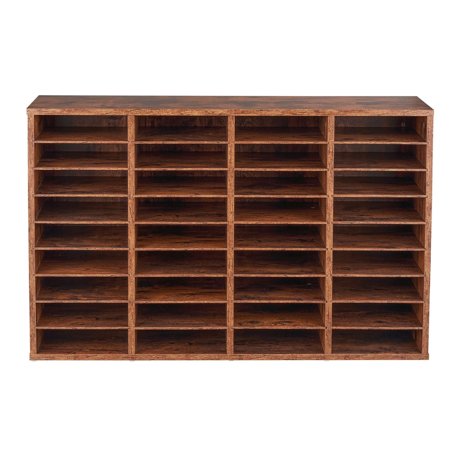 Wood Litteratur Organizer 36 fack Avtagbara hyllor Mörkbrun