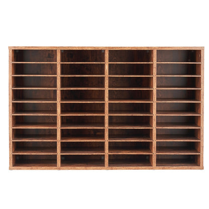 Wood Litteratur Organizer 36 fack Avtagbara hyllor Mörkbrun