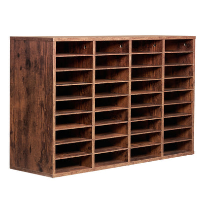 Wood Litteratur Organizer 36 fack Avtagbara hyllor Mörkbrun