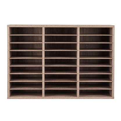 Trälitteraturorganisatör 27 fack Avtagbara hyllor Svart-grå