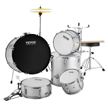 Adult Drum Set 5-Piece 22 in Complete Full Size Drum Set with Throne Stand