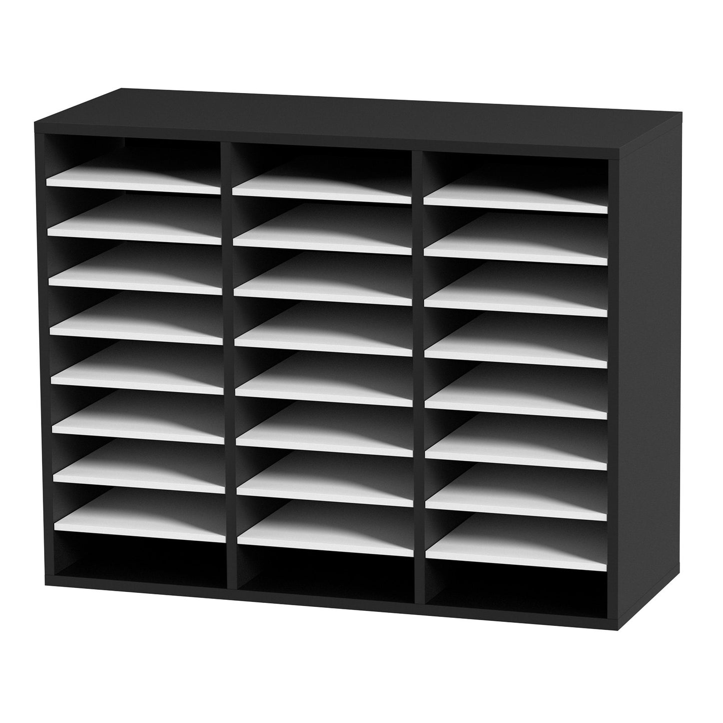 Wood Litteratur Organizer Filsorterare Pappersförvaringshållare 27 fack Svart