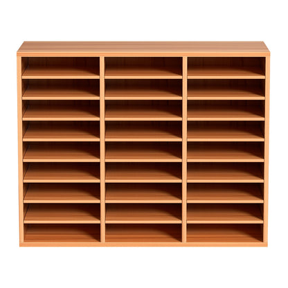Wood Litteratur Organizer Filsorterare Pappersförvaringshållare 27 fack Vit