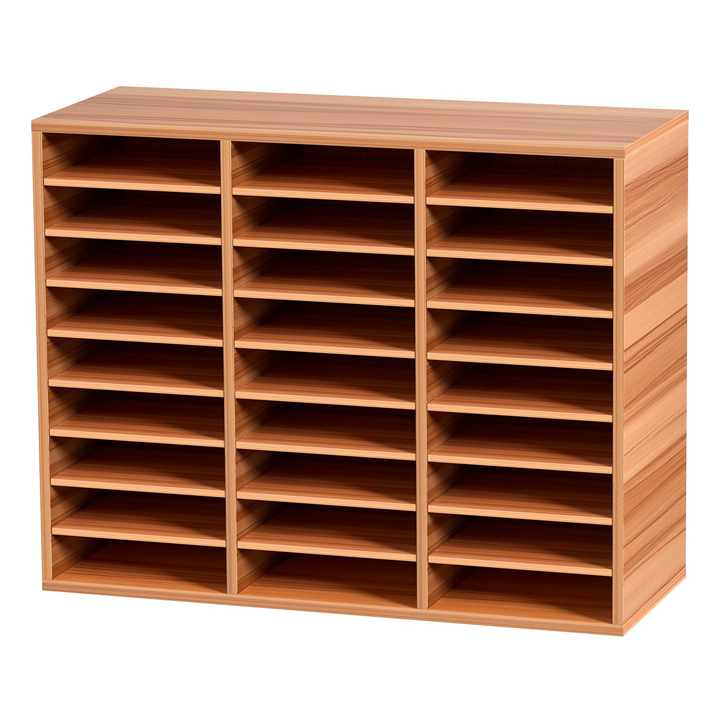 Wood Litteratur Organizer Filsorterare Pappersförvaringshållare 27 fack Vit