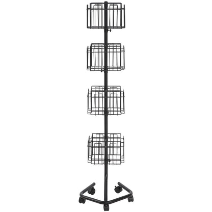 Broschyr Display Rack 32-ficks Roterande Litteratur Display Stand 5 hjul