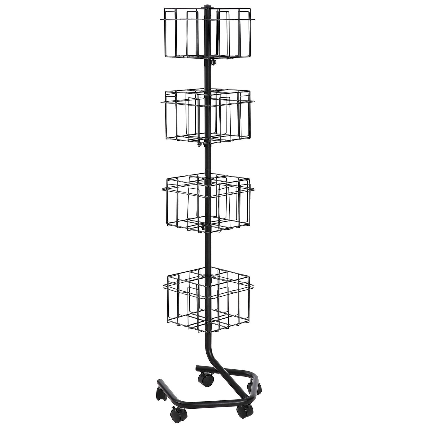 Broschyr Display Rack 32-ficks Roterande Litteratur Display Stand 5 hjul