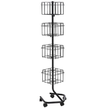 Broschyr Display Rack 32-ficks Roterande Litteratur Display Stand 5 hjul