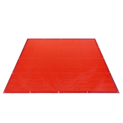 Svetsgardinskärm, 6' x 6' hängande svetsgardinvägg, flamsäker vinylsvetsskyddsskärm med 6-nivåer UV-skydd och hänghål, bärbar för verkstad/industri, röd