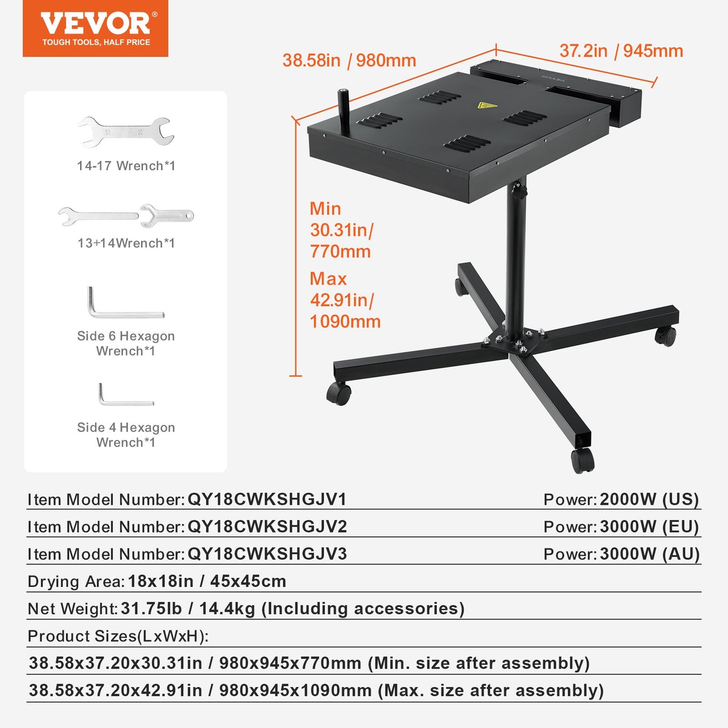 Flash-tork för screentryck 18x18 tums silkscreentork temperaturkontroll