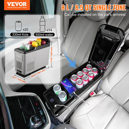 Portable Car Refrigerator Freezer Compressor 15L Single Zone for Car Home