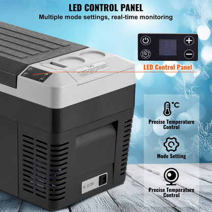 Bärbar Bil Kylskåp Frys Kompressor 25 L Single Zone för Bil Hem