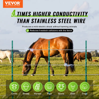 1640Ft 500M Aluminum Wire for Horse Livestock Electric Fencing