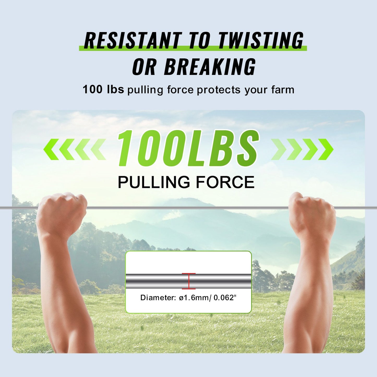1640Ft 500M Aluminum Wire for Horse Livestock Electric Fencing