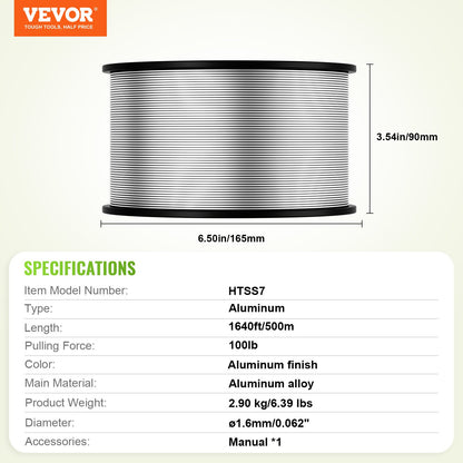 1640Ft 500M Aluminum Wire for Horse Livestock Electric Fencing