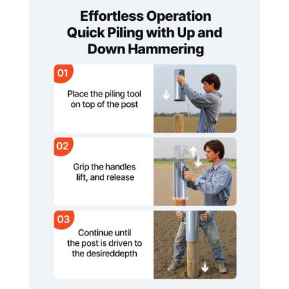 Manuell Stängselstolpsdrivare Kraftig T-stolpsstamp för Gård och Trädgård |  EU