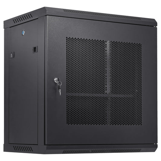 12U-Netzwerkserverschrank zur Wandmontage, 15,5 Zoll Tiefe, Server-Rack-Schrank, max. 200 lbs Tragkraft bei Bodenmontage, mit abschließbaren Türseitenteilen, für IT-Geräte, A/V-Geräte