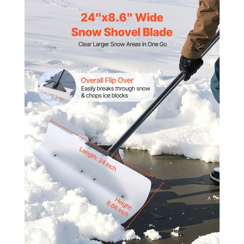 Plastic Snow Pusher 24 Inch Heavy Duty Winter Snow Plow for Driveway | EU