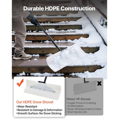 Plastic Snow Pusher 24 Inch Heavy Duty Winter Snow Plow for Driveway | EU