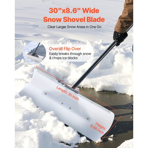 Plastic snow thrower 76 cm heavy duty winter snow plow for driveway | EU