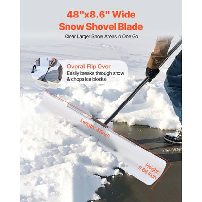 Plastic Snow Pusher, 48 Inch, Heavy Duty Winter Snow Plow for Driveway | EU