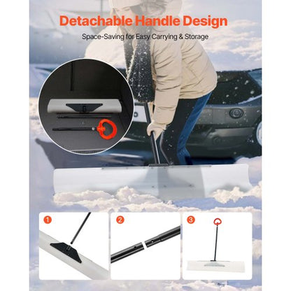 Plastic Snow Pusher, 48 Inch, Heavy Duty Winter Snow Plow for Driveway | EU