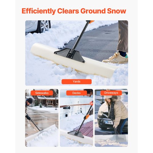 Plastic Snow Pusher, 48 Inch, Heavy Duty Winter Snow Plow for Driveway | EU