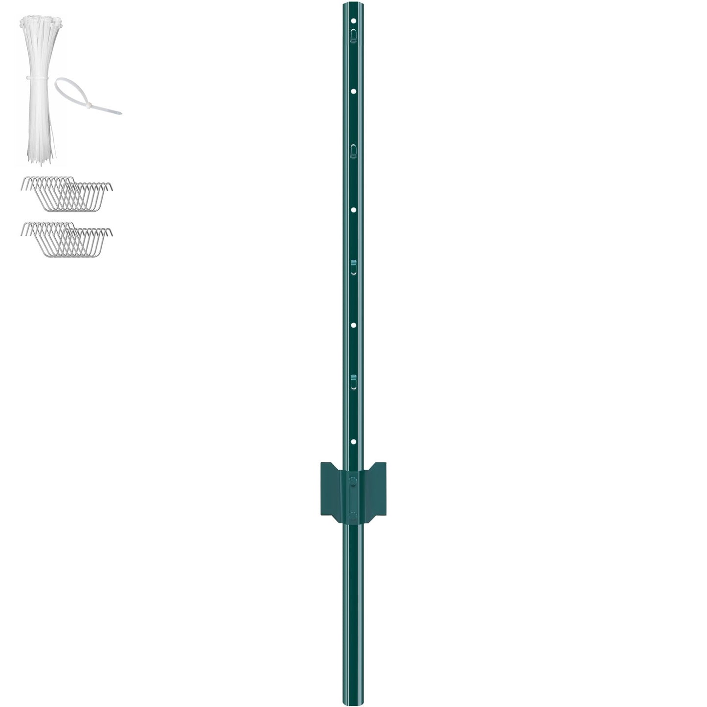 3 Foot Fence Post 10-Pack T-Post Heavy Duty Metal Fence Posts Green