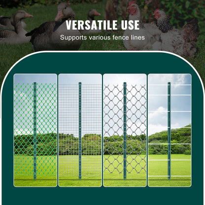 4 fot staketstolpe 10-pack T-stolpe Heavy Duty metall staketstolpar grön