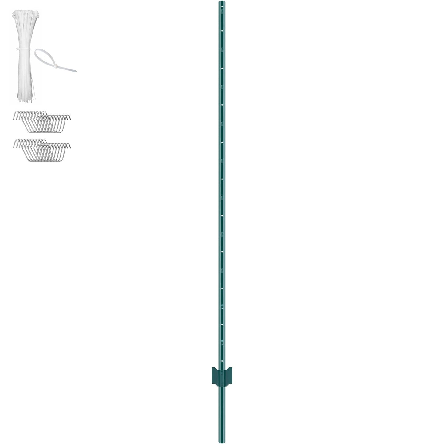 6 fot staketstolpe 6-pack T-stolpe Heavy Duty metall staketstolpar grön