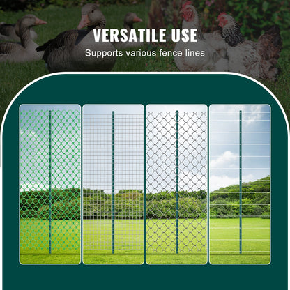 7 fot staketstolpe 10-pack T-stolpe Heavy Duty metall staketstolpar grön