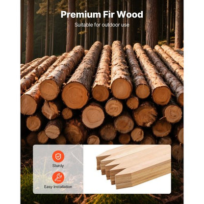 Trädgårdsstänger, 25 st 12,7×38,1×609,6 mm, Nivåstänger, Trädgårdsmarkstång med vass spets, Stödstång för granplantor, Skyltstolpar för Staket, Gränsgränser |  EU