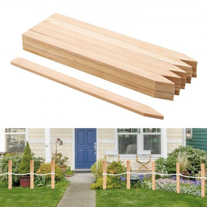 Trädgårdsstänger, 25 st 12,7×38,1×609,6 mm, Nivåstänger, Trädgårdsmarkstång med vass spets, Stödstång för granplantor, Skyltstolpar för Staket, Gränsgränser |  EU