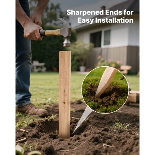Trädgårdsstänger, 25 st 12,7×38,1×914,4 mm Mätningsstänger, Trädgårdsmarkstång med vass spets, Stödstång för granplantor, Skyltstolpar för Staket, Gränsgränser |  EU