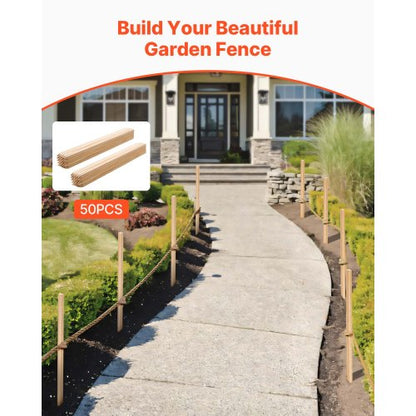 Trädgårdsstänger, 50 st 19,05×19,05×914,4 mm Mätningsstänger, Trädgårdsmarkstång med vass spets, Stödstång för granplantor, Skyltstolpar för Staket, Gränsgränser |  EU