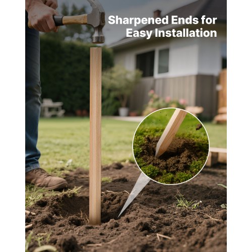 Trädgårdsstänger, 25 st 19,05×19,05×1219,2 mm Mätningsstänger, Trädgårdsmarkstång med vass spets, Stödstång för granplantor, Skyltstolpar för Staket, Gräsgränser |  EU