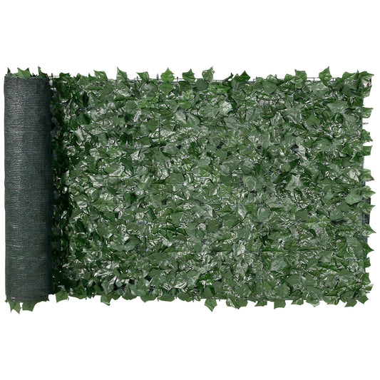 Ivy Privacy Fence, 990 x 2490 mm Artificial Green Wall Screen, Greenery Ivy Fence with Mesh Fabric and Reinforced Joint, Fake Hedges Vine Leaf Decoration for Outdoor Garden, Backyard