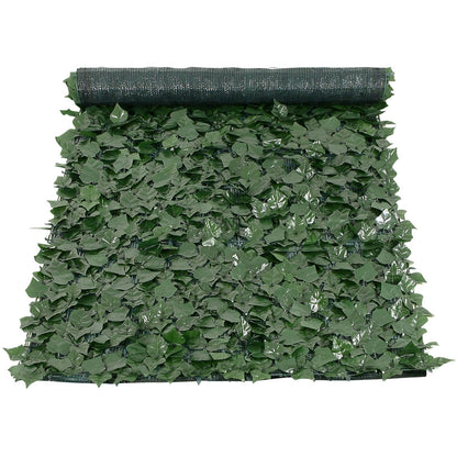 Ivy Privacy Fence, 990 x 2490 mm Artificial Green Wall Screen, Greenery Ivy Fence with Mesh Fabric and Reinforced Joint, Fake Hedges Vine Leaf Decoration for Outdoor Garden, Backyard