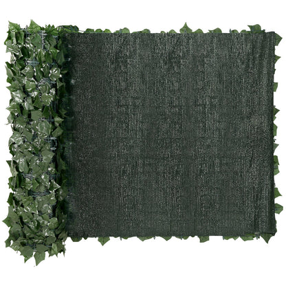 Ivy Privacy Fence, 990 x 2490 mm Artificial Green Wall Screen, Greenery Ivy Fence with Mesh Fabric and Reinforced Joint, Fake Hedges Vine Leaf Decoration for Outdoor Garden, Backyard