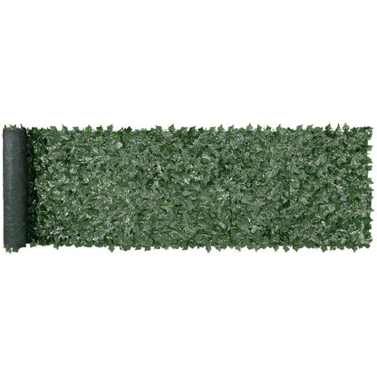 Ivy Privacy staket, 1 x 4 m konstgjord grön väggskärm, grönt murgröna staket med nättyg och förstärkt fog, falska häckar vinbladsdekoration för utomhusträdgård, gård, balkong