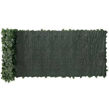 Ivy Privacy staket, 1 x 4 m konstgjord grön väggskärm, grönt murgröna staket med nättyg och förstärkt fog, falska häckar vinbladsdekoration för utomhusträdgård, gård, balkong