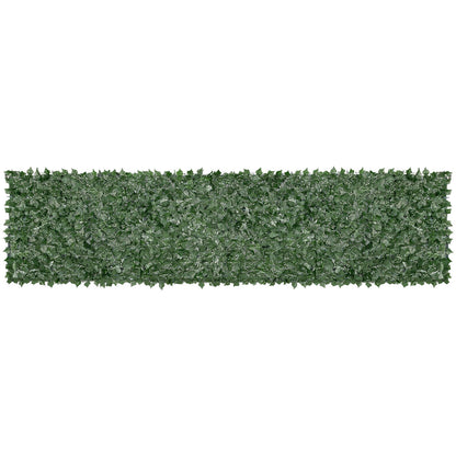 Ivy Privacy staket, 1 x 4 m konstgjord grön väggskärm, grönt murgröna staket med nättyg och förstärkt fog, falska häckar vinbladsdekoration för utomhusträdgård, gård, balkong