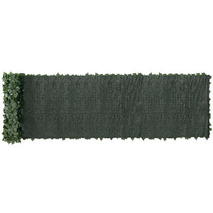 Ivy Privacy staket, 1 x 5 m konstgjord grön väggskärm, grönt murgröna staket med nättyg och förstärkt fog, falska häckar vinbladsdekoration för utomhusträdgård, gård, balkong