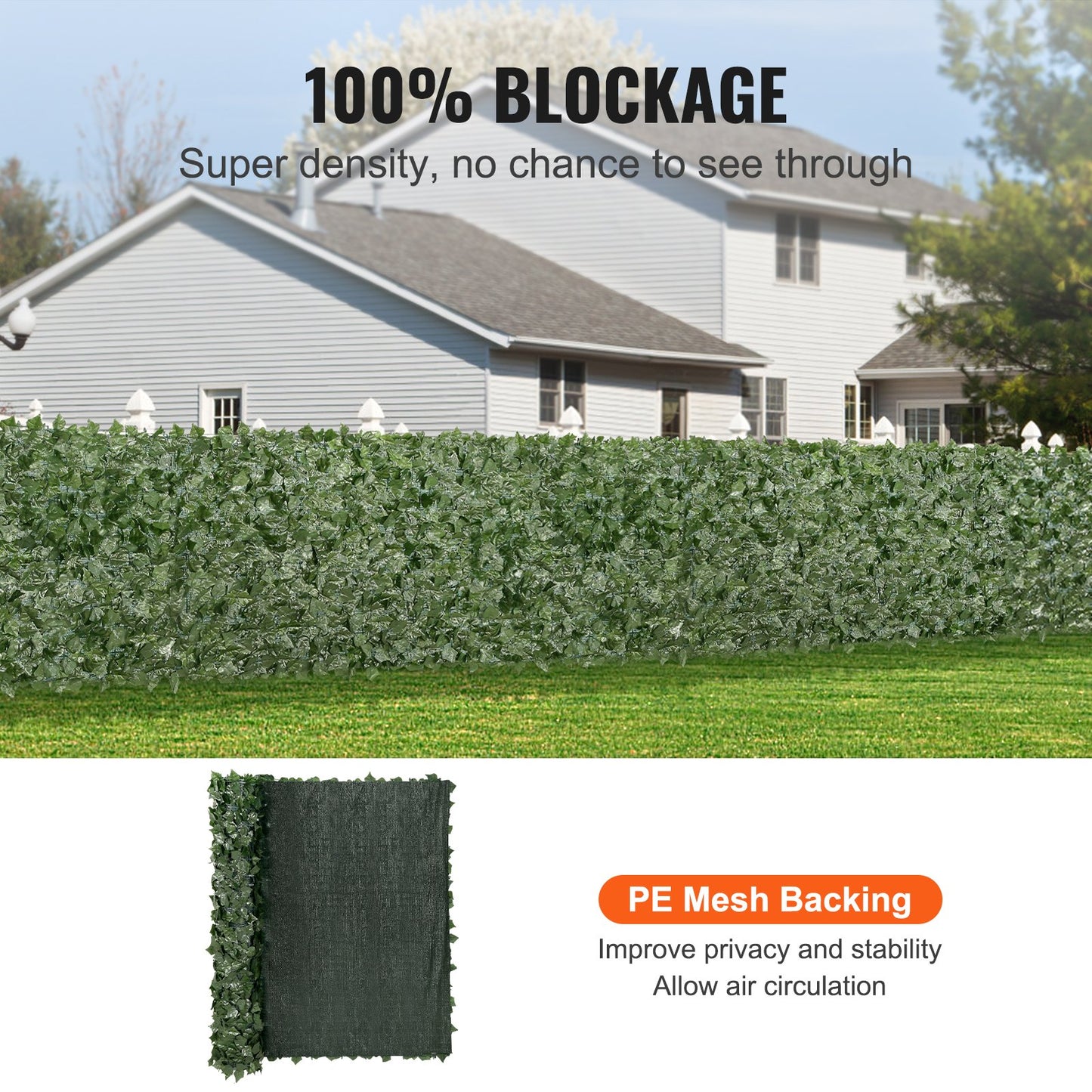 Ivy Privacy Fence, 1.5 x 2.5 m Artificial Green Wall Screen, Green Ivy Fence with Mesh Fabric and Reinforced Joint, Fake Hedges Vine Leaf Decoration for Outdoor Garden, Yard, Balcony