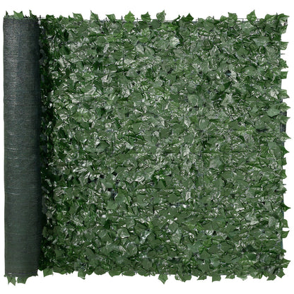 Ivy Privacy Fence, 1.5 x 2.5 m Artificial Green Wall Screen, Green Ivy Fence with Mesh Fabric and Reinforced Joint, Fake Hedges Vine Leaf Decoration for Outdoor Garden, Yard, Balcony
